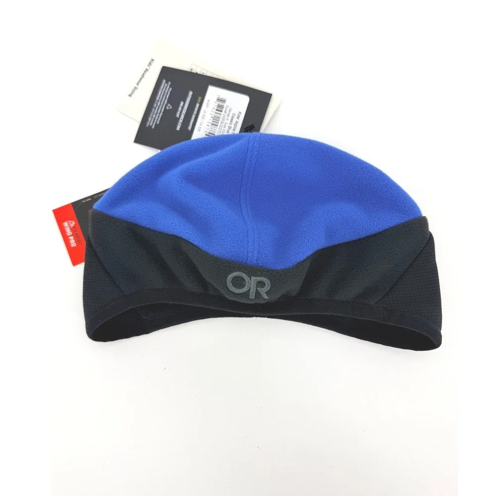 Outdoor Research Kids Alpine Hat Classic Blue Polartec Wind Pro Beanie XS/S